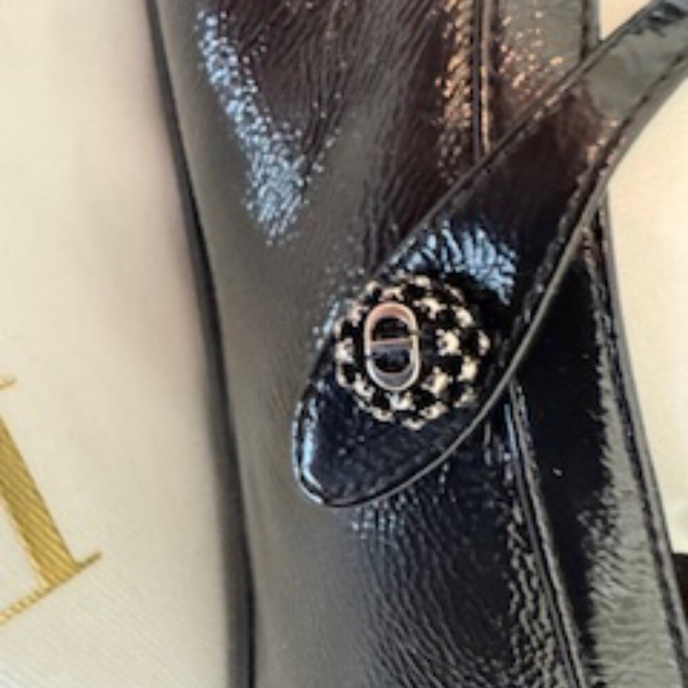 Dior Ballet Flat Black Crinkled Patent Calfskin (Brand New) - Picture 4 of 10